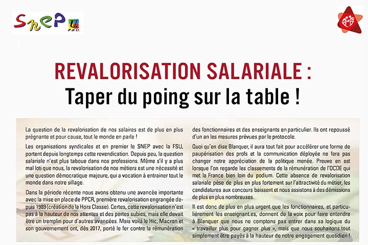 Lire la suite à propos de l’article Revalorisation salariale : Taper du poing sur la table !