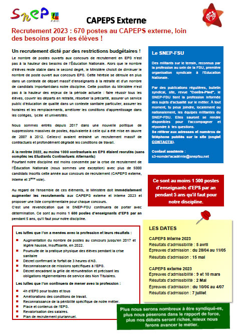 Tract CAPEPS Externe 2023