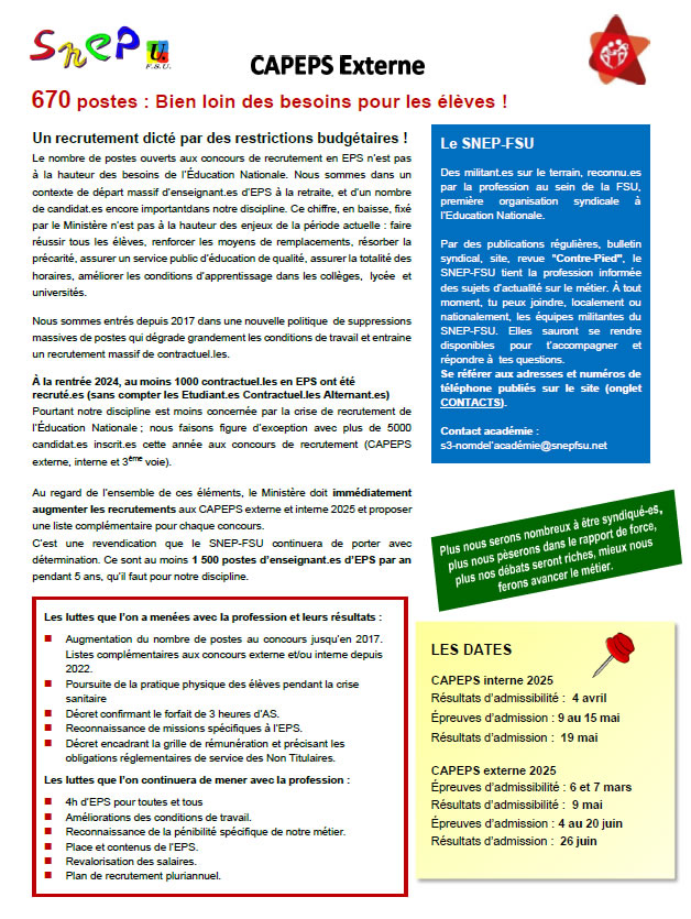 Tract CAPEPS Externe 2025