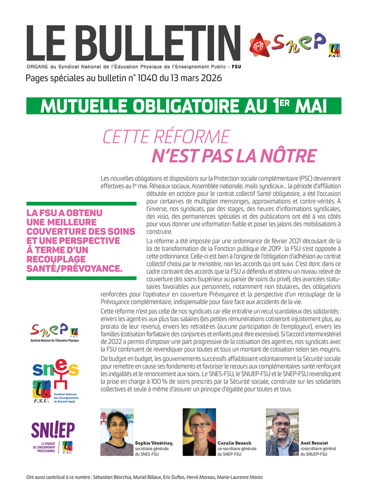 Bulletin PSC – Mutuelle obligatoire au 1er mai