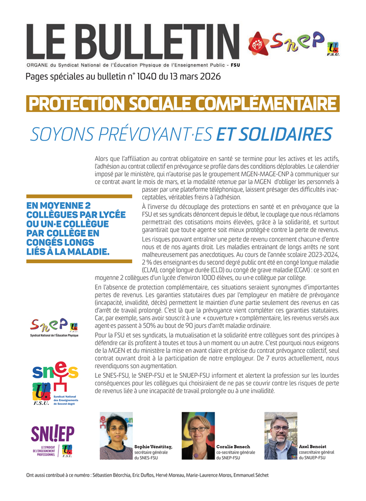 Bulletin PSC – Soyons prévoyant·es et solidaires