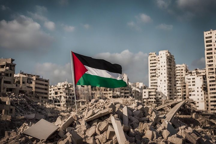 palestine-drapeau-ruines